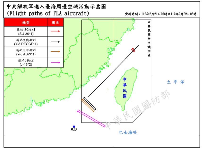 Taiwan Ministry of Defense:11 PLA aircraft and 2 PLAN vessels around Taiwan were detected by 6 a.m.(UTC+8) today. R.O.C. Armed Forces have monitored the situation and tasked CAP aircraft, Navy vessels, and land-based missile systems to respond these activities