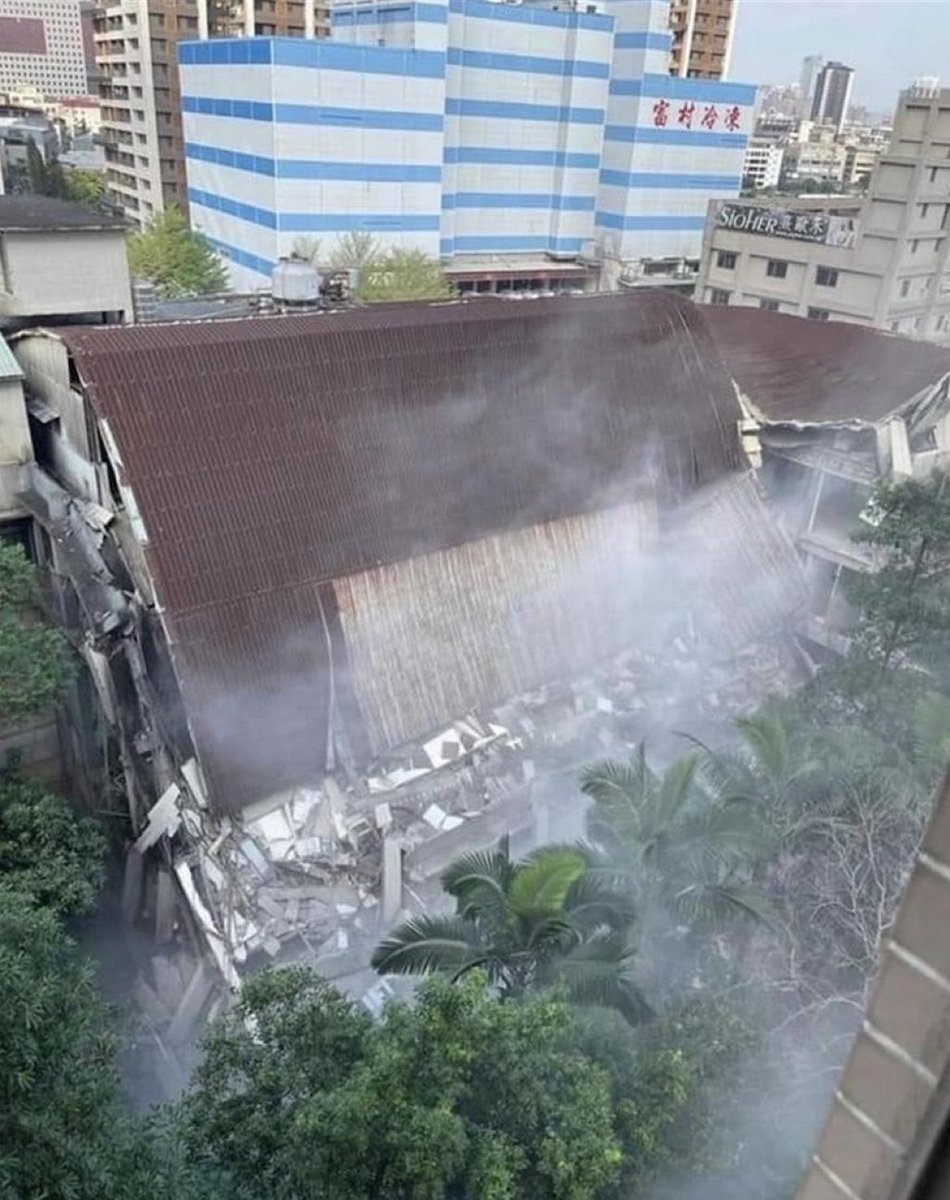 Factory warehouse collapsed in New Taipei, Taiwan, following powerful earthquake